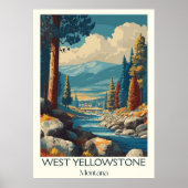 West Yellowstone MT  winterski kunst Poster (Voorkant)
