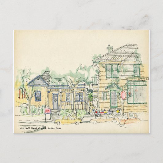 West Zesde Street in Walsh, Austin, Texas Briefkaart (Voorkant)