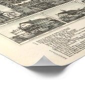 Westborough Mass. 1888 Antiek panoramische kaart Poster (Hoek)