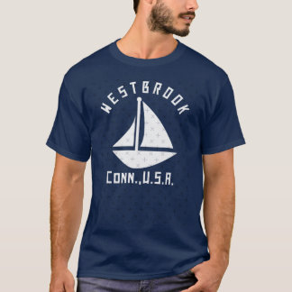 Westbrook Connecticut Zeilen Boot White Tekst A T-shirt