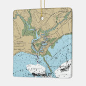Westbrook CT Nautical Chart Keramisch Ornament (Links)