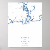 Westbrook Wedding Elegant Navy Guest Book Poster (Voorkant)