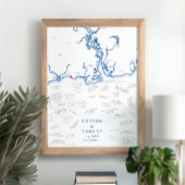 Westbrook Wedding Elegant Navy Guest Book Poster