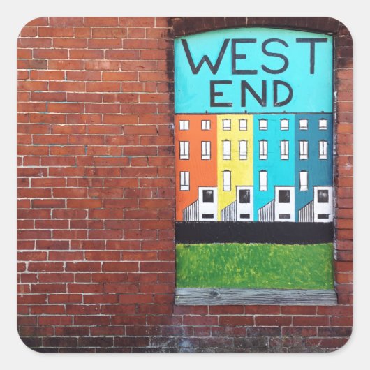 westelijk deel van de stadsmuur vierkante sticker (Voorkant)