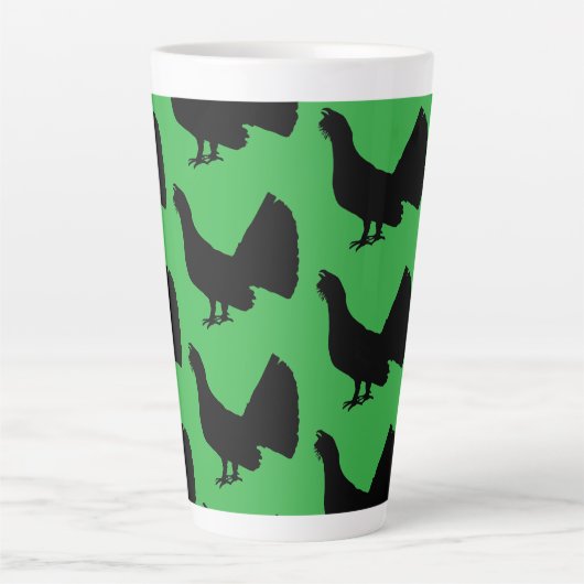 Westelijke auerhoen latte mok (Voorkant)