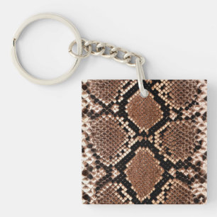 Westelijke Diamantratelslang Huid Sleutelhanger