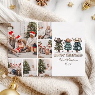 Westelijke Howdy Kerstmis 6 foto Feestdagenkaart