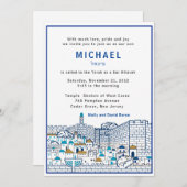 Westelijke Muur Etch Jeruzalem Bar Mitswa Uitnodig Kaart (Voorkant / Achterkant)