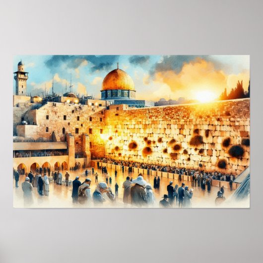 Westelijke Muur Jeruzalem Poster (Voorkant)