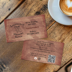 Westelijke Paardenranch Aanpasbaar Logo QR Code Visitekaartje
