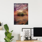 Westelijke Pier Zonsondergang Brighton Beach Reisp Poster (Thuiskantoor)