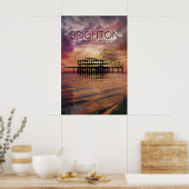 Westelijke Pier Zonsondergang Brighton Beach Reisp Poster (Keuken)
