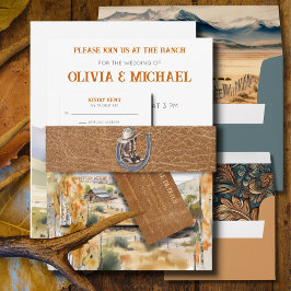 Westelijke Ranch Uitnodiging Buikband Uitnodigingen Wikkel