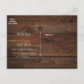 Westelijke Roestige Ster Houten Rustieke Bewaar de Aankondigingskaart (Achterkant)