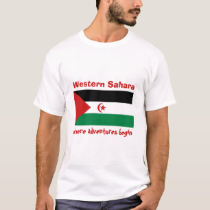 Westelijke Sahara Vlag + Kaart + Tekst T-shirt