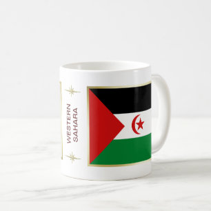 Westelijke Sahara Vlag + Landkaart Mok