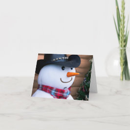 Westelijke Sneeuwman Vouw Kerstkaart Feestdagen Kaart