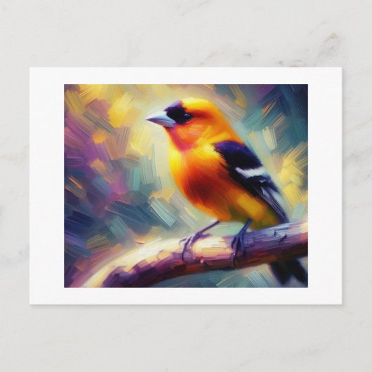 Westelijke Tanager Vogel, Briefkaart (Voorkant)