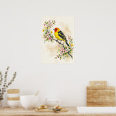 Westelijke Tanager Vogel  Poster (Keuken)