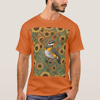 Westelijke Weideleeuwerik omringd door zonnebloeme T-shirt