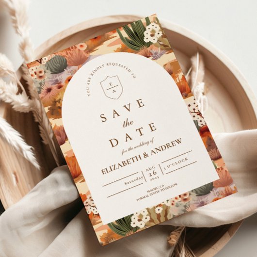 Westelijke Woestijn Bloem Bruiloft Save The Date