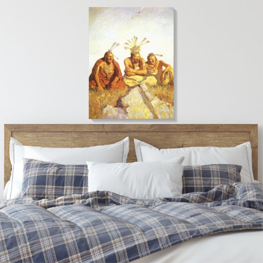 Westen, Guardians War of Peace by NC Wyeth Canvas Afdruk (Insitu (Slaapkamer))