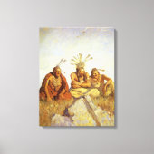 Westen, Guardians War of Peace by NC Wyeth Canvas Afdruk (Voorkant)