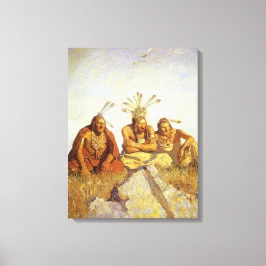 Westen, Guardians War of Peace by NC Wyeth Canvas Afdruk (Voorkant)