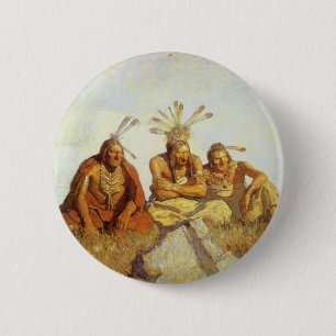 Westen, Guardians War of Peace by NC Wyeth Ronde Button 5,7 Cm
