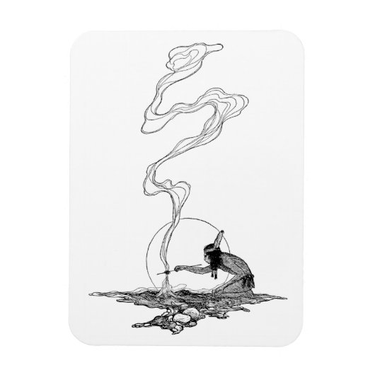 Westen, Indiaan in zijn eenzaamheid door NC Wyeth Magneet (Verticaal)