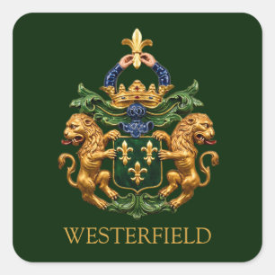 Westerfield Nederlands Familiewapen. Vierkante Sticker
