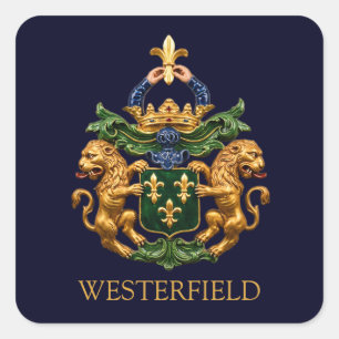 Westerfield Nederlands Familiewapen. Vierkante Sticker