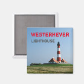 Westerhever Lighthouse, Wadden Zee, Duitsland Magneet (Voorkant / Achterkant)