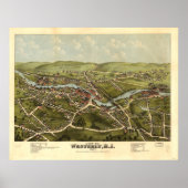 Westerly Rhode Island 1877 Antiek Panorama Poster (Voorkant)