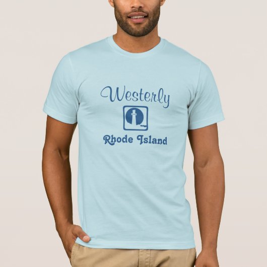Westerly, Rhode Island lichtblauw shirt (Voorkant)