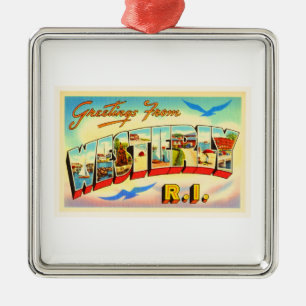 Westerly Rhode Island RI Vintage Travel Souvenir Metalen Ornament