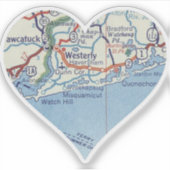Westerly RI Map Sticker (Voorkant)