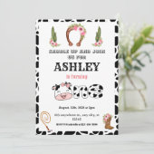 Western 1e rodeo voor babymeisjes kaart (Staand voorkant)