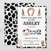 Western 1e rodeo voor babymeisjes kaart (Voorkant / Achterkant)