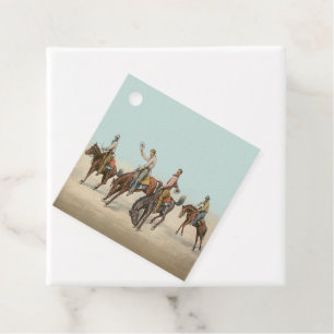  Western 4 cowboys op Bucking Horses Bedankjes Labels