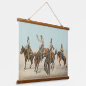Western 4 cowboys op Bucking Horses Hangend Wandkleed (Gebogen)