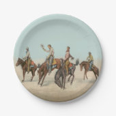  Western 4 cowboys op Bucking Horses Papieren Bordje (Voorkant)