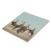  Western 4 cowboys op Bucking Horses Tegeltje (Zijkant)