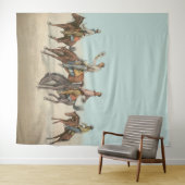  Western 4 cowboys op Bucking Horses Wandkleed (In Situ (horizontaal))