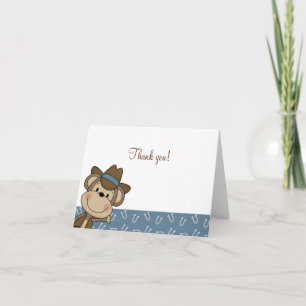 Western aap Baby shower Dank u wel Bedankkaart