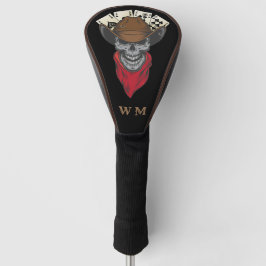Western Aces N Eights Cowboy Skull Monogram Golfheadcover