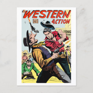  Western Actie Comic Hoesje Briefkaart