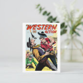  Western Actie Comic Hoesje Briefkaart (Staand voorkant)