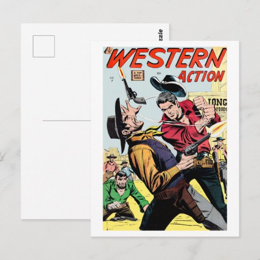  Western Actie Comic Hoesje Briefkaart (Voorkant / Achterkant)