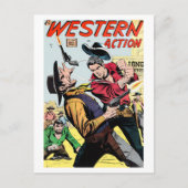  Western Actie Comic Hoesje Briefkaart (Voorkant)